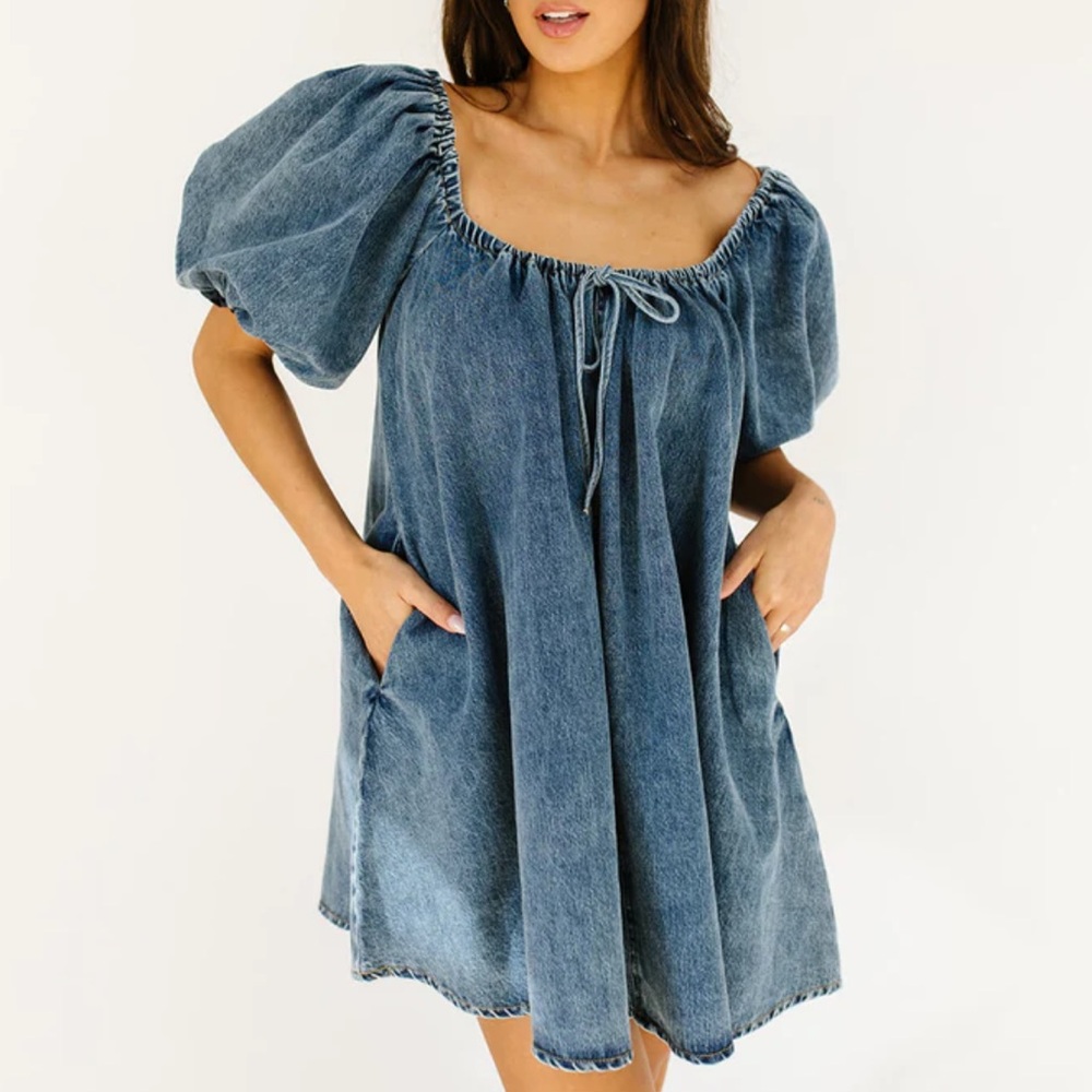 Shop Zoco ARI DENIM MINI DRESS
